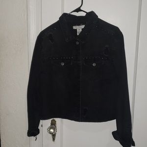 Distressed denim jack